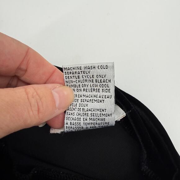 TALBOTS Womens Velvet Mock Neck Shirt Size S Black 3/4 Sleeve Goth Layer Velour - Picture 5 of 8